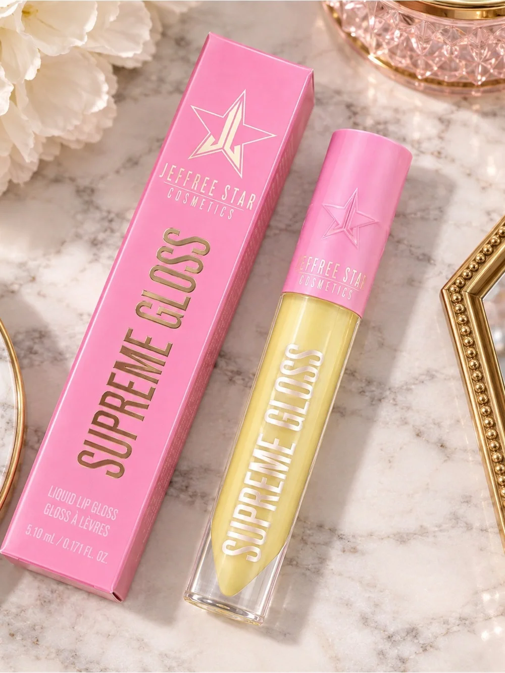JEFFREE STAR Supreme Gloss Lip Gloss Urethra Pale Yellow Full Size Vegan NIB